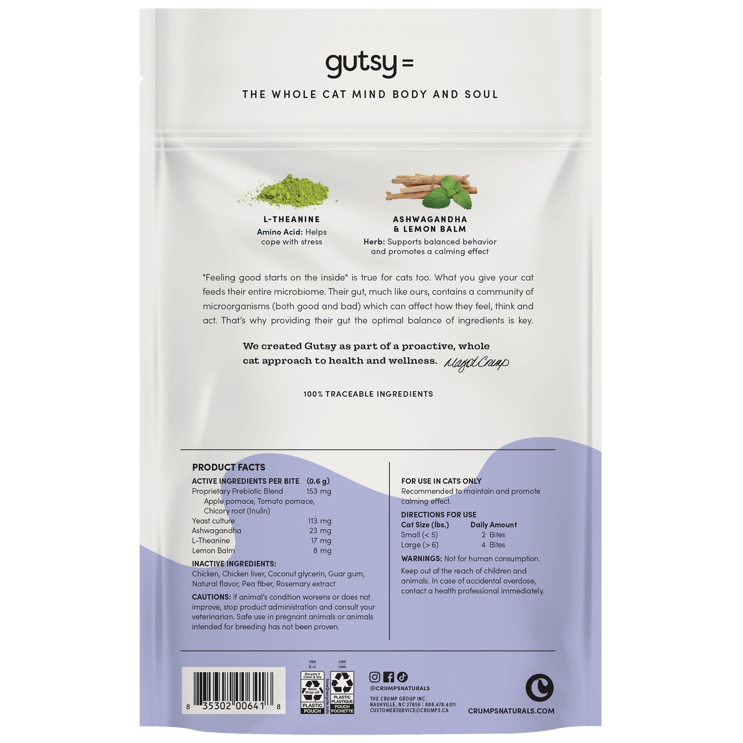 
                        
                          Crumps Naturals Gutsy Cat - Calm Bites 3.2oz
                        
                      