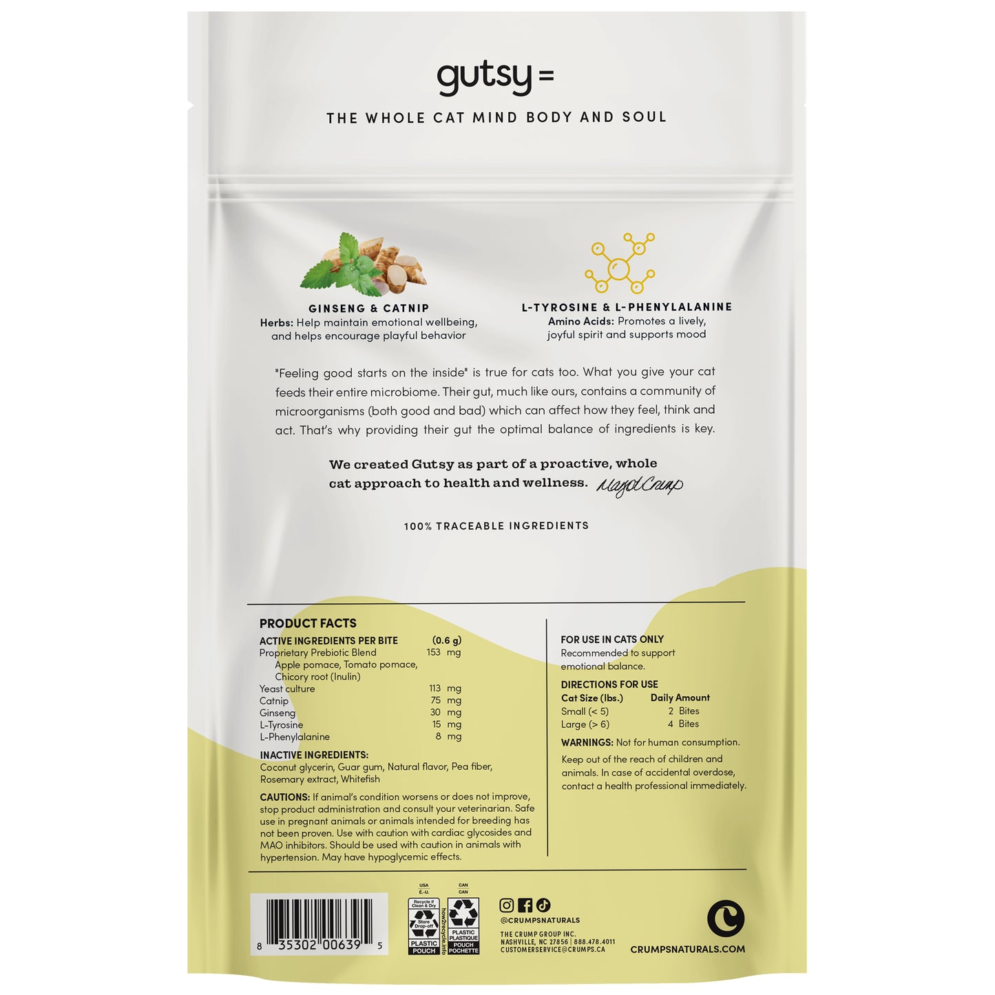
                        
                          Crumps Naturals Gutsy Cat - Happy Bites 3.2oz
                        
                      