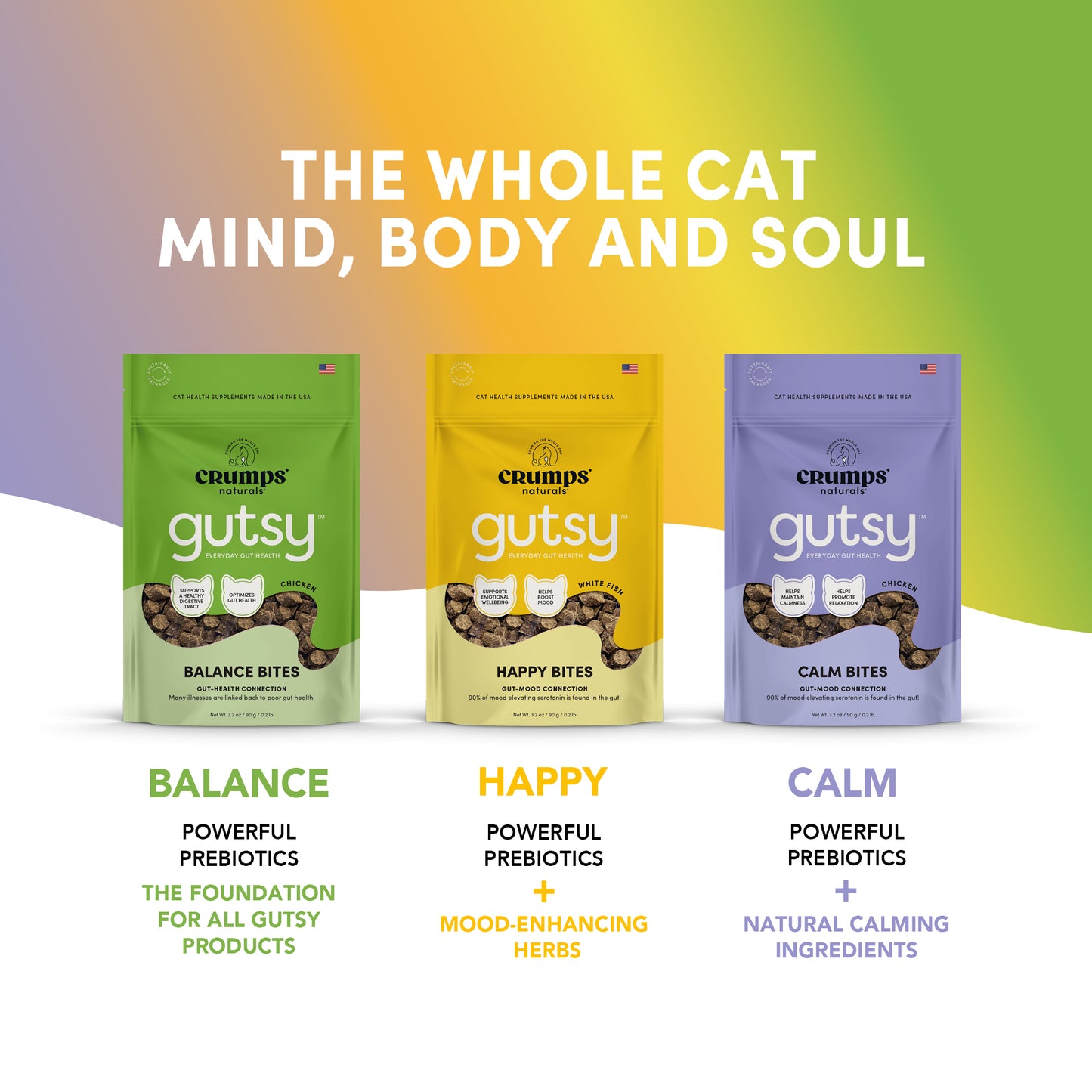 
                        
                          Crumps Naturals Gutsy Cat - Balance Bites 3.2oz
                        
                      