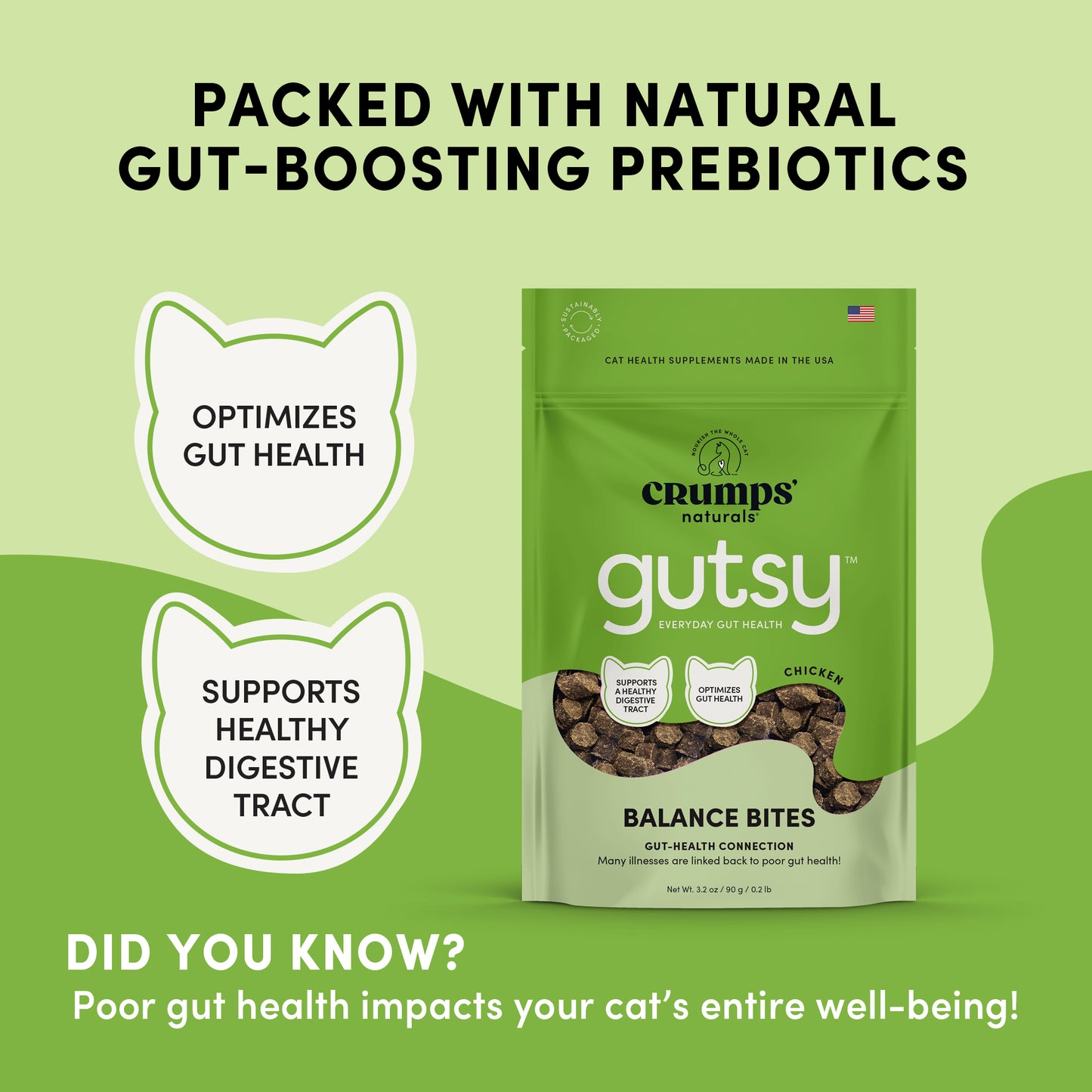 
                        
                          Crumps Naturals Gutsy Cat - Balance Bites 3.2oz
                        
                      