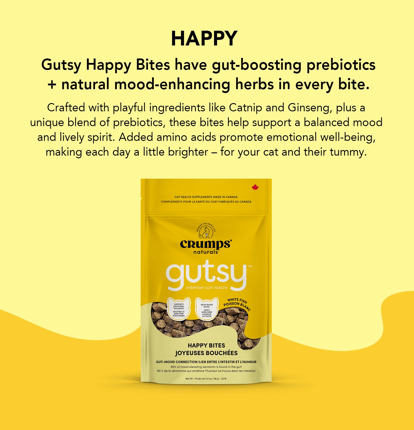 
                        
                          Crumps Naturals Gutsy Cat - Happy Bites 3.2oz
                        
                      